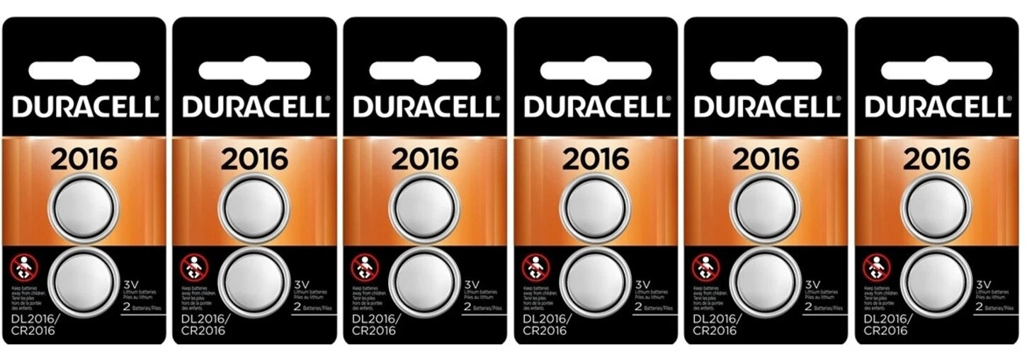 12 FRESH CR2016 ECR2016 DL2016 3v Duracell Batteries EXP 2027