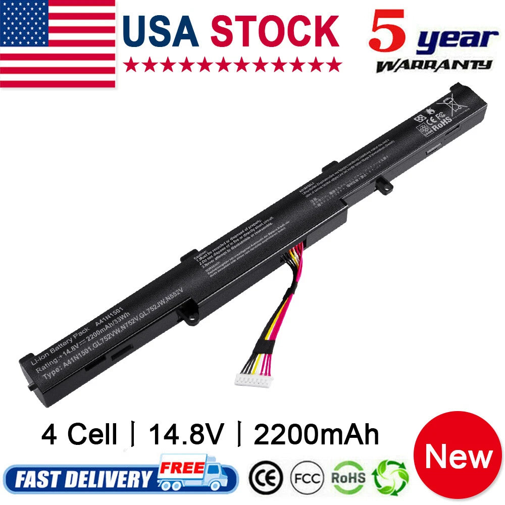 A41N1611 Battery For Asus GL553VD GL553VW GL553VE GL753V FX53VD ZX53V