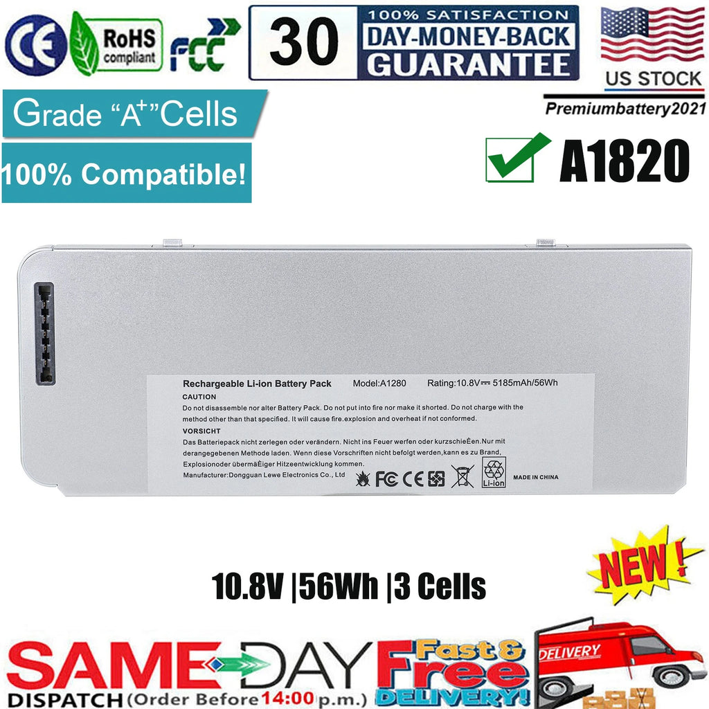 A1280 Battery for Apple MacBook 13" A1278 Aluminum Unibody Late 2008 MB771 MB466