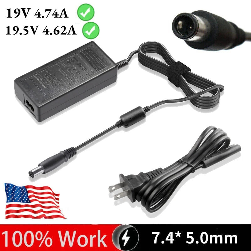 90 watt Charger for HP EliteBook 8730 hp Pavilion 19/19.5V AC Adapter Power Cord
