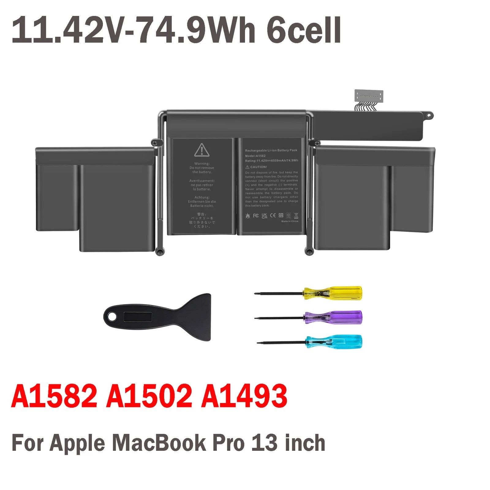 74.9Wh A1582 Battery For Apple MacBook Pro Retina 13" A1493 A1502 2013 2014 2015