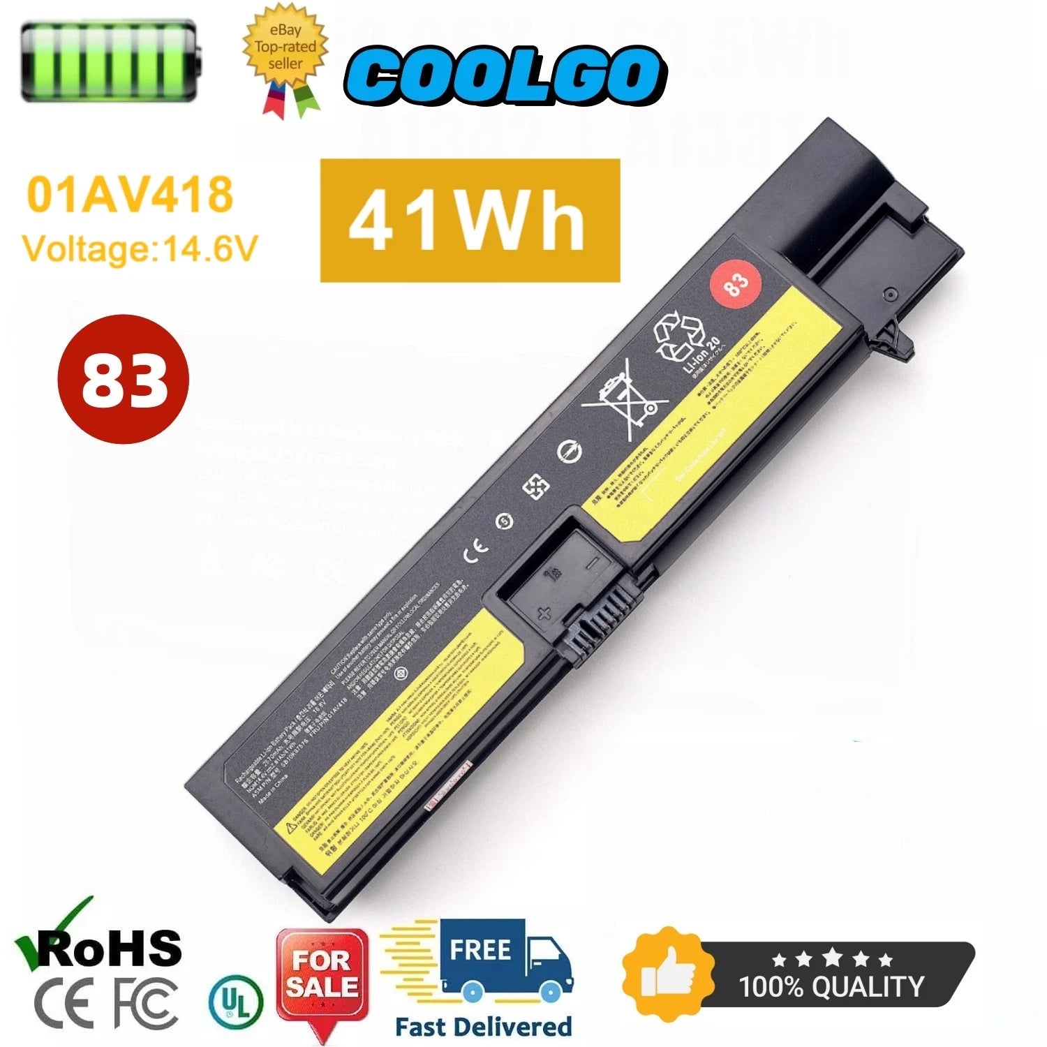 83 01AV418 01AV416 01AV417 Battery For Lenovo ThinkPad E570 E570C E575 Series