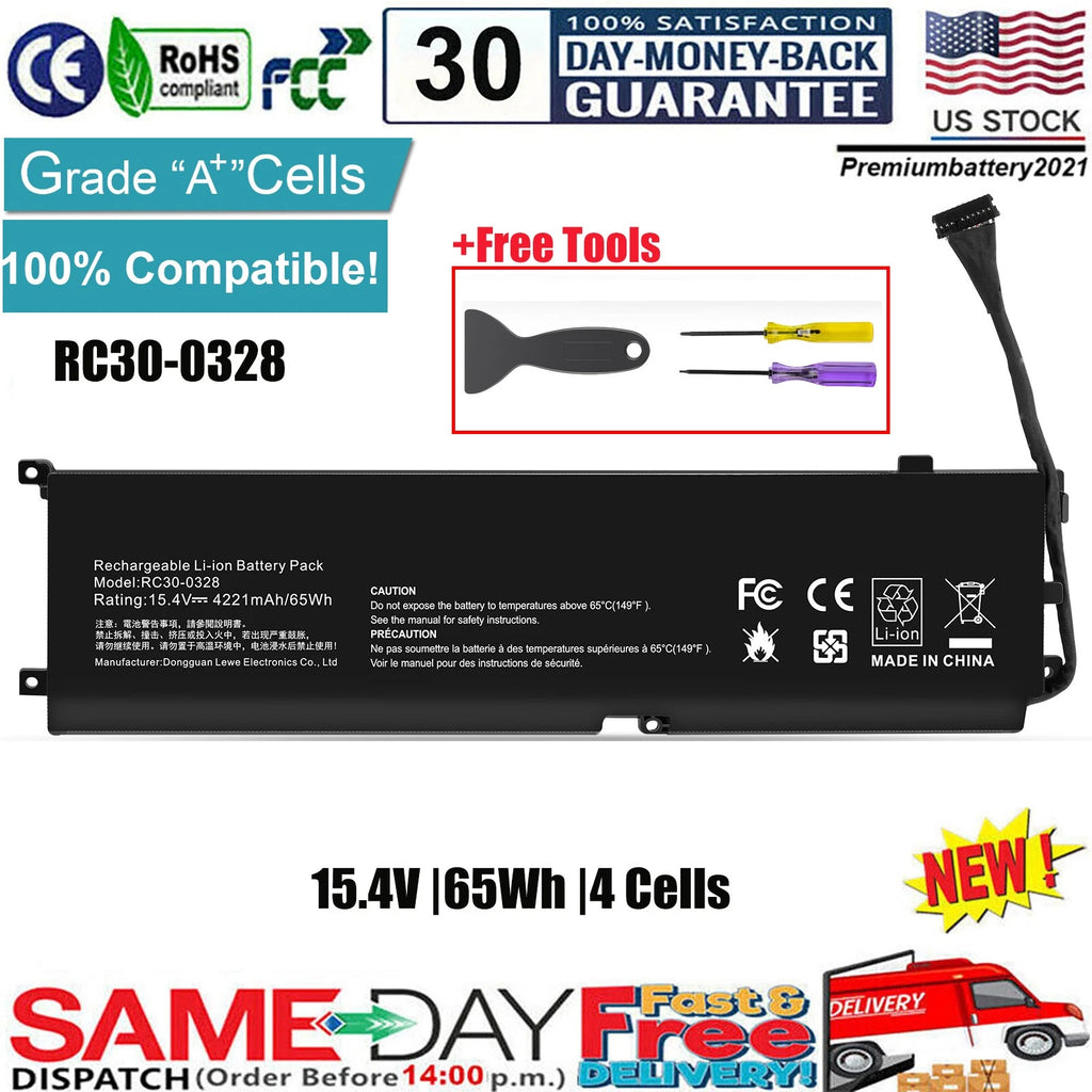 ?RC30-0328 65Wh Battery For Razer Blade 15 Base 2020 2021 RZ09-0328 RZ09-0369