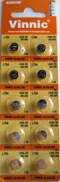 Alkaline AG5 / 393 /193/L754/LR48 10 Batteries