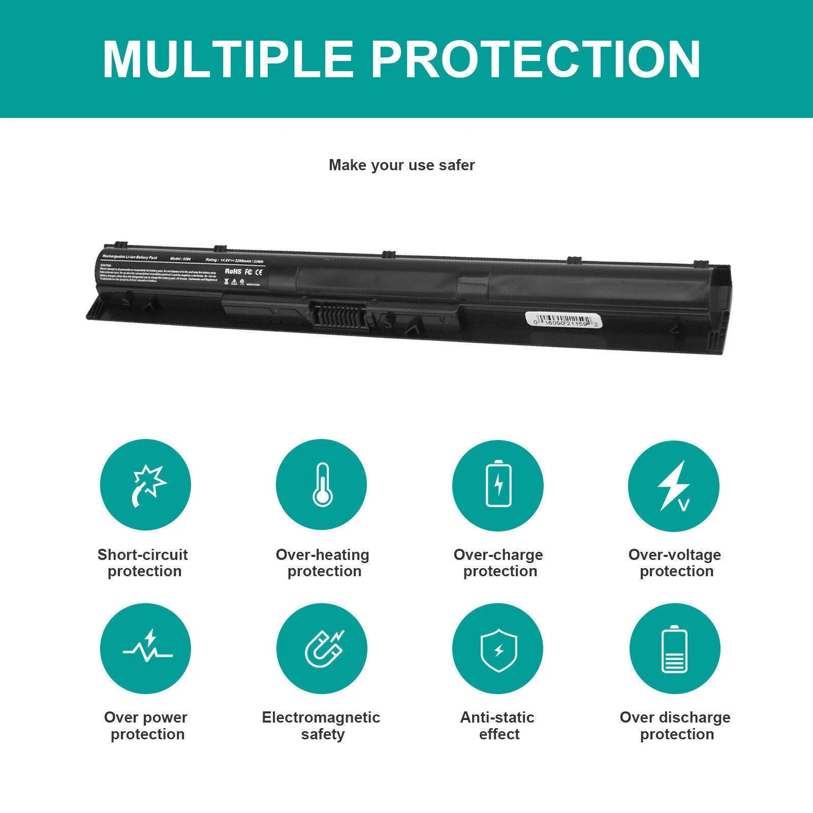 LOT KI04 Battery For HP Pavilion 14/15/17-AB000 HSTNN-LB6S 800049-001 14.8V 41Wh