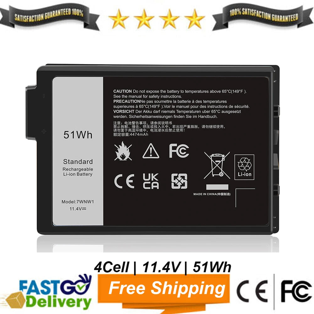 LOT For Dell Latitude 5420 5424 7424 Rugged 11.4V 51Wh Battery GK3D3 7WNW1