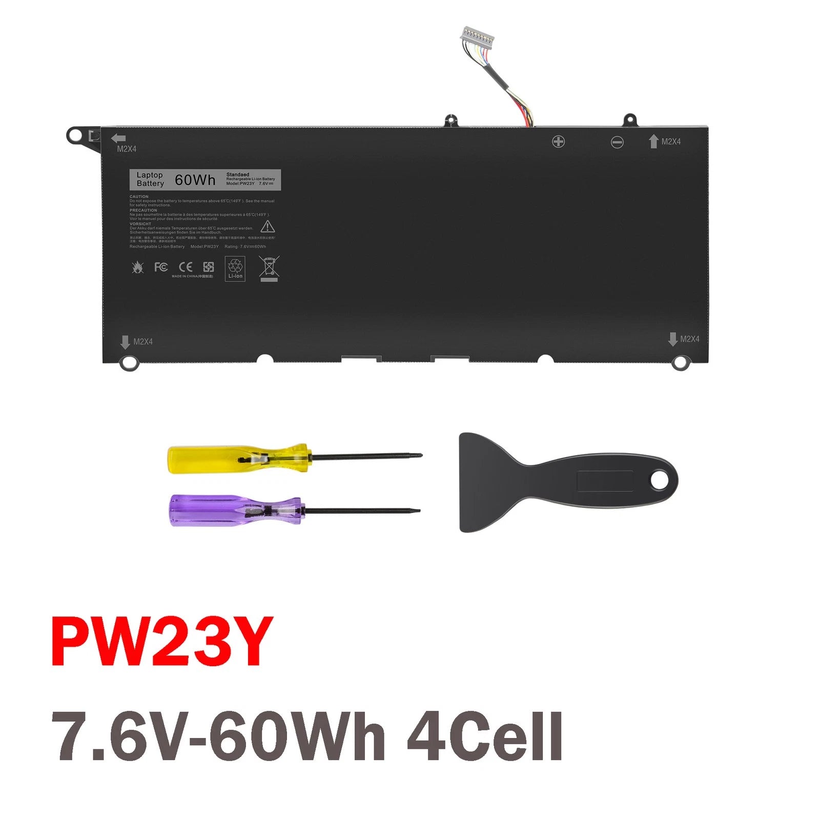 ?Battery PW23Y For Dell Dell XPS 13 9360 13-9360-D1605G Series RNP72 0TP1GT 60Wh