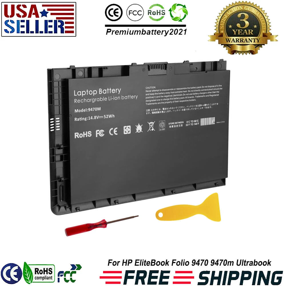 BT04XL Battery For HP EliteBook Folio 9470 9470M 9480M 687945-001 14.8V/52Wh