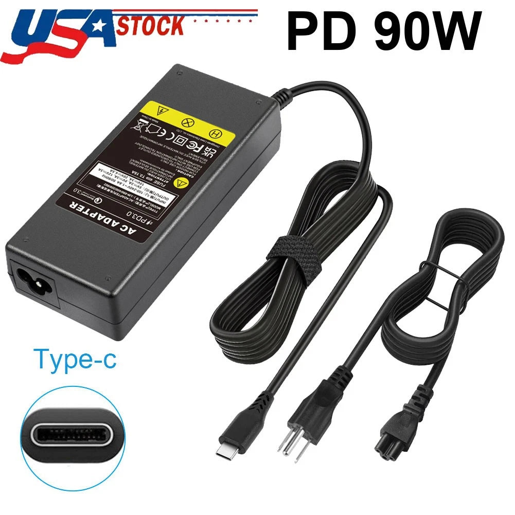 90W USB-C Type C Power Adapter Laptop Charger For Macbook HP Dell Samsung Lenovo