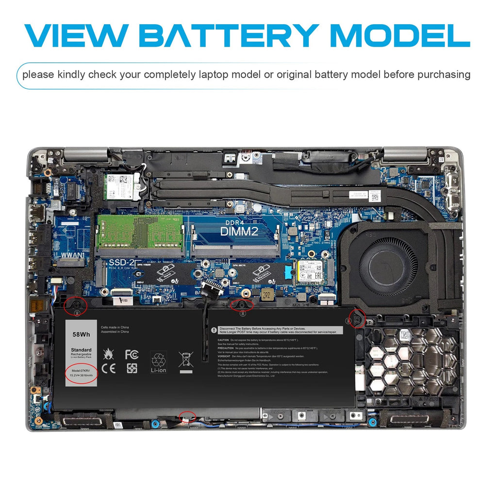07KRV Battery for Dell Latitude 5430 5530 Precision 3570 Precision 3570 Y86WC