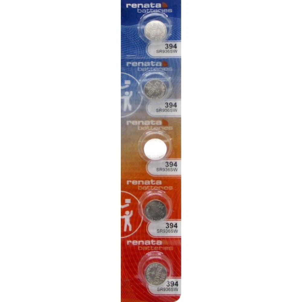Renata 394 SR936SW 1.5V Silver Oxide Button Watch Battery 5 Pack