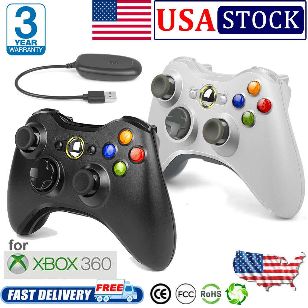 Wireless Controller USB For PC for Xbox 360 Console / Windows 7 8 10 11 Gamepad