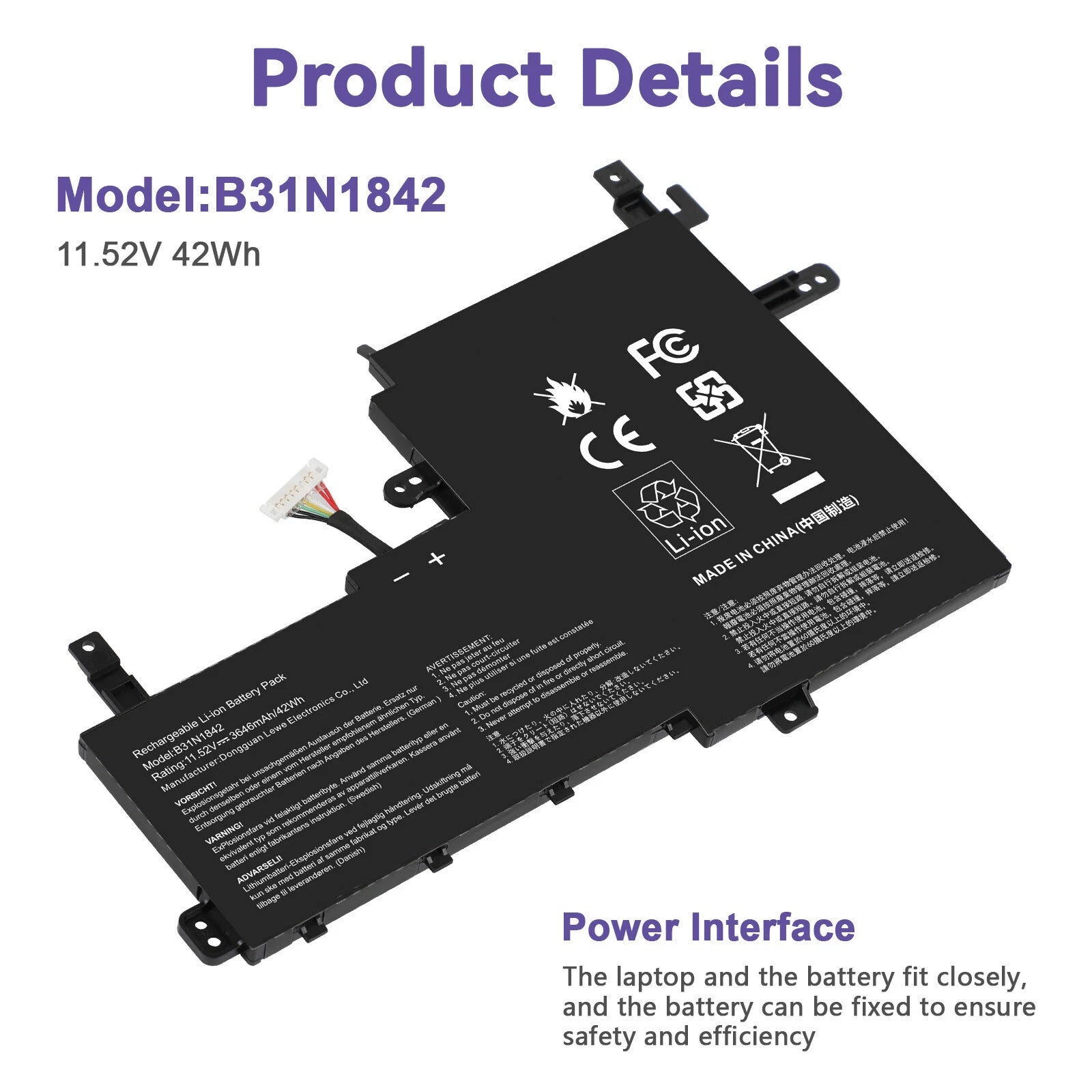 B31N1842 Battery for ASUS VivoBook S15 X513EA X513EP X513EQ X531F K531F S531F US