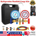 AC Manifold Gauge Set 3-Way Fit R134A R22 R12 R502 Refrigeration Charging Kits