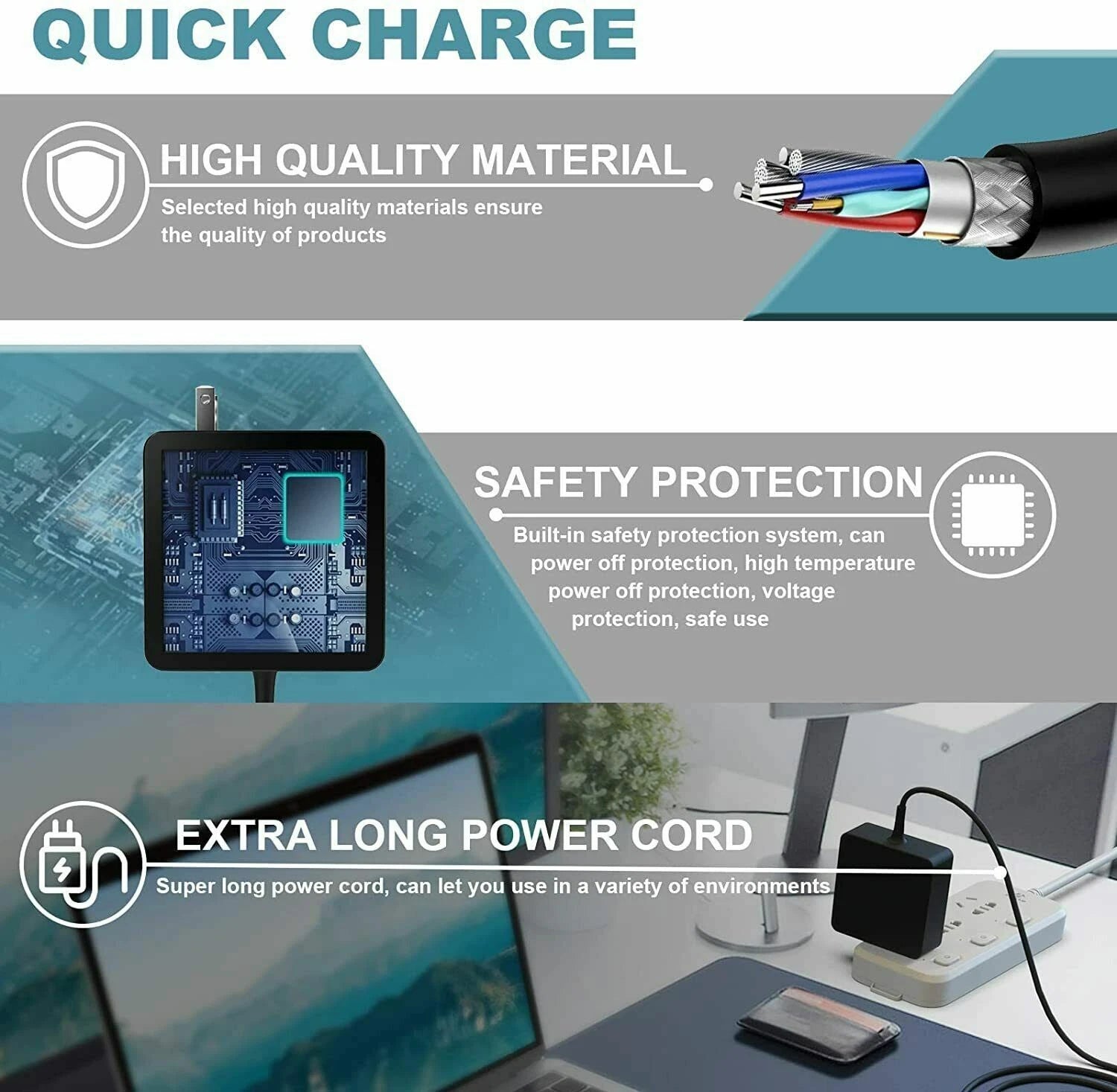 87W 65W High Power USB-C Wall Charger High Speed Adapter Power Supply For Laptop