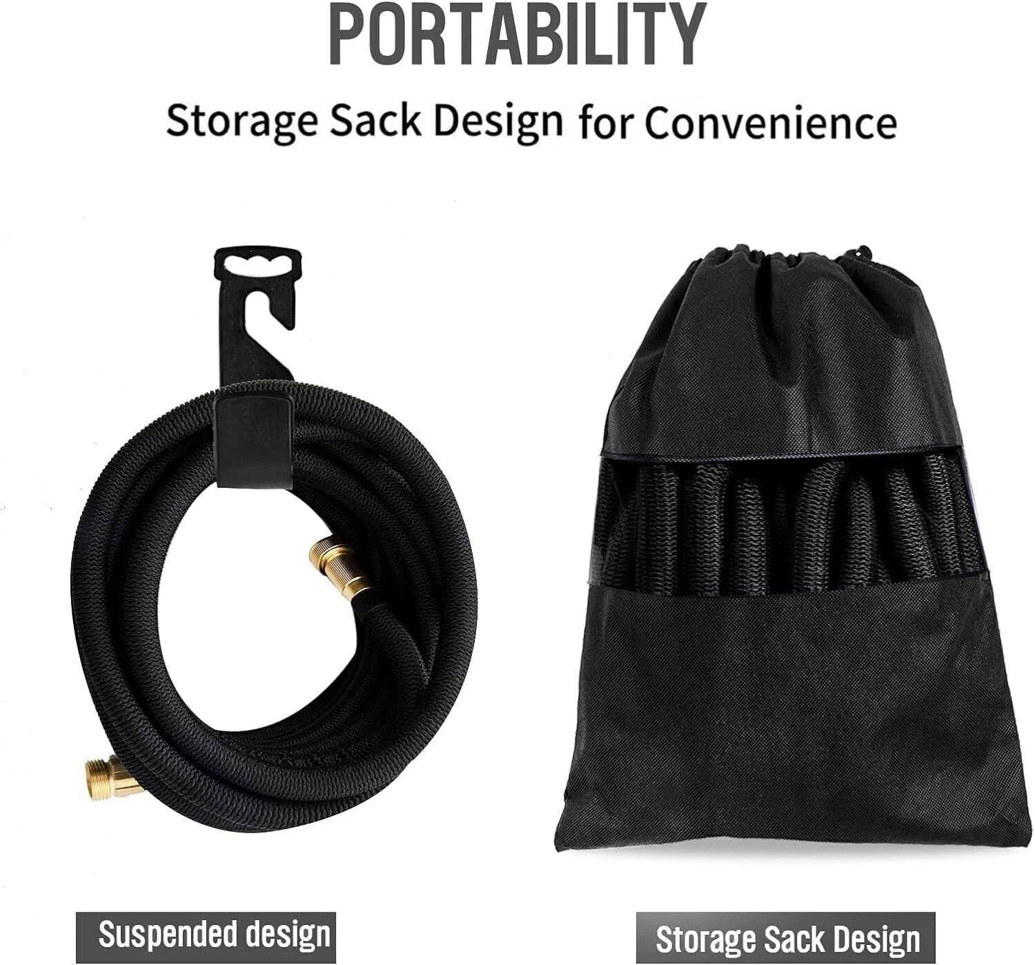 Stronger Deluxe Expandable Flexible Garden Water Hose 25/50/75/100/150ft USHose