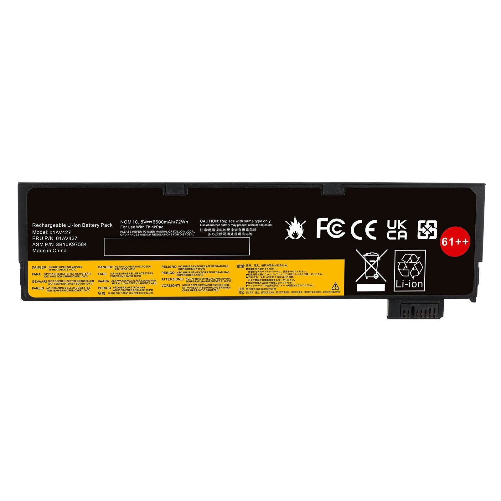 72Wh 01AV427 Battery For Lenovo ThinkPad T470 T480 T570 T580 P51S P52S T570 61++