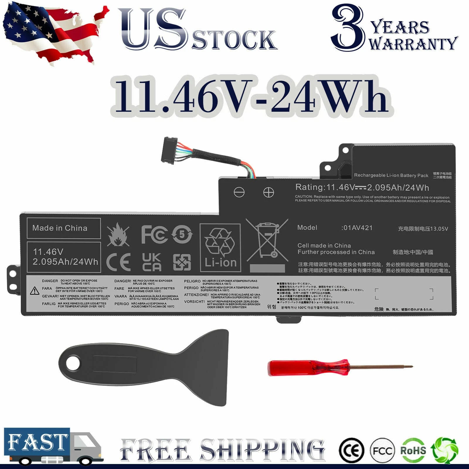 01AV421 Battery for Lenovo ThinkPad T470 T480 A475 A485 TP25 01AV421 01AV419