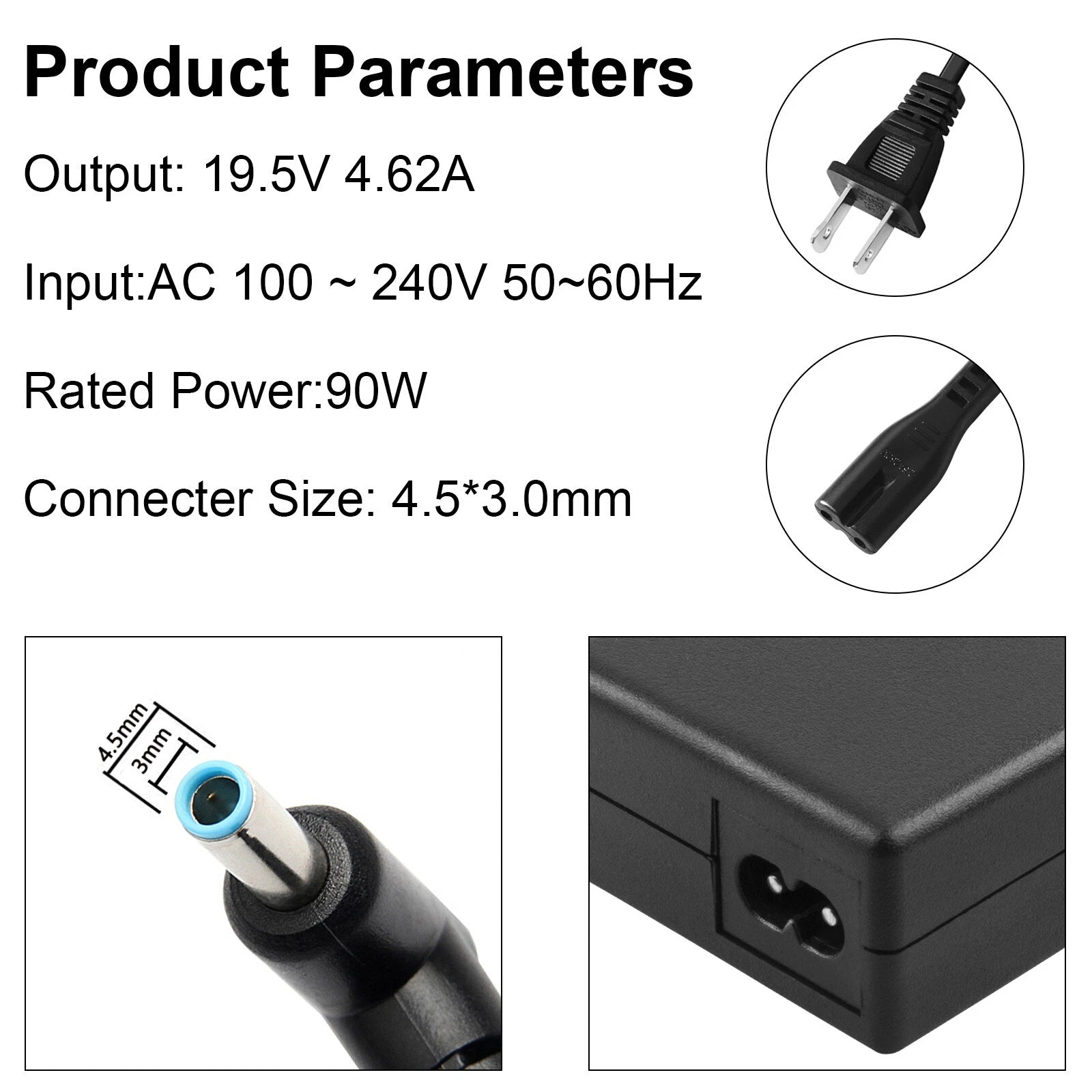 90W AC Adapter Laptop Charger for HP Envy 15-k 17-j 710413-001 710414 ADP-90WH D