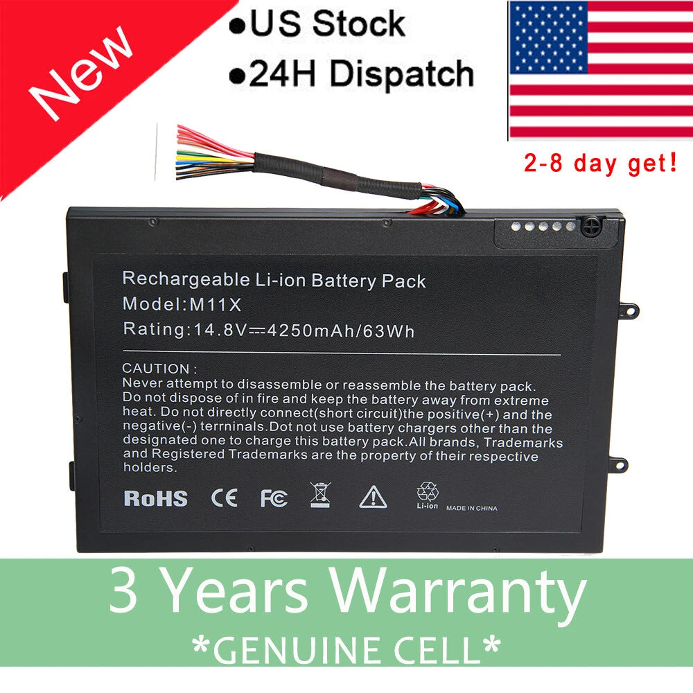 Battery for DELL Alienware M11x M14x R1 R2 R3 PT6V8 8P6X6 T7YJR P06T O8P6X6 New