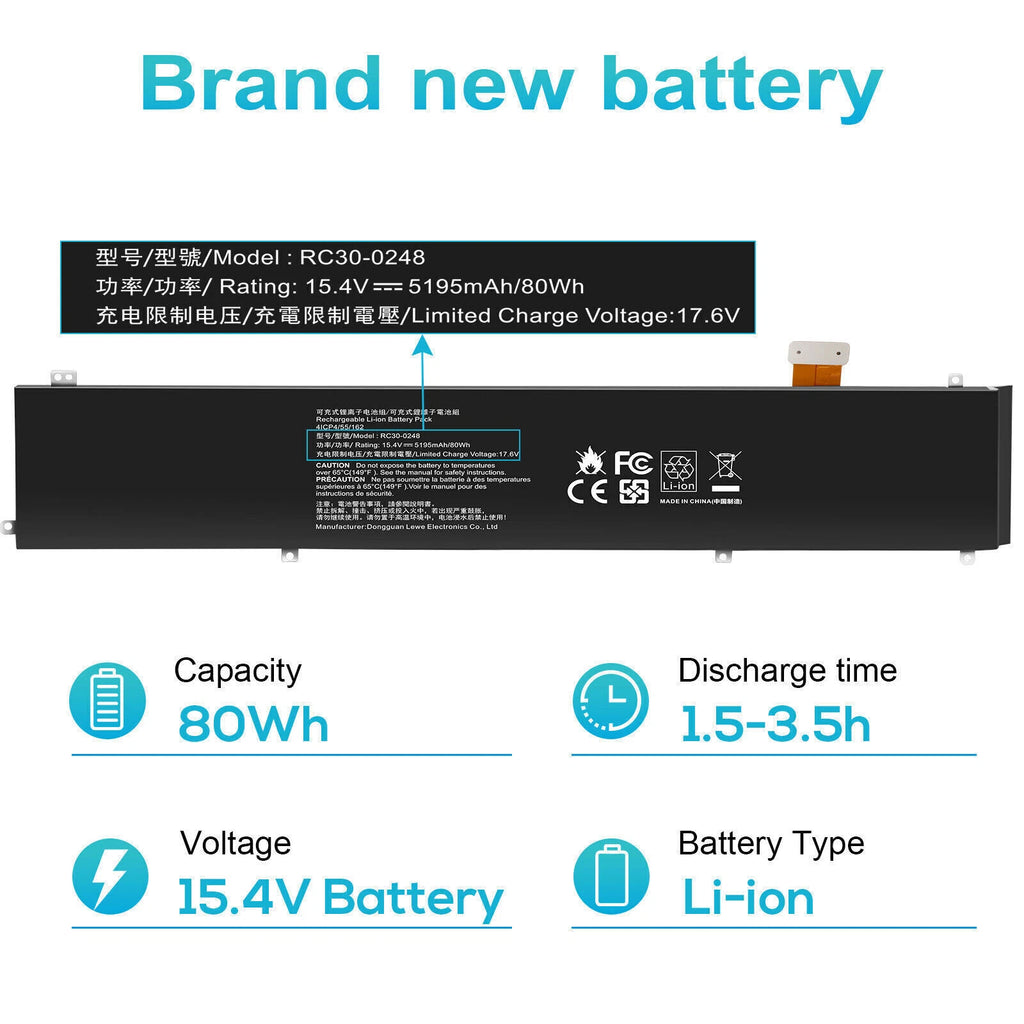 Replace RC30-0248 Battery For Razer Blade 15 Advanced 2018 RZ09-02385 RZ09-02386