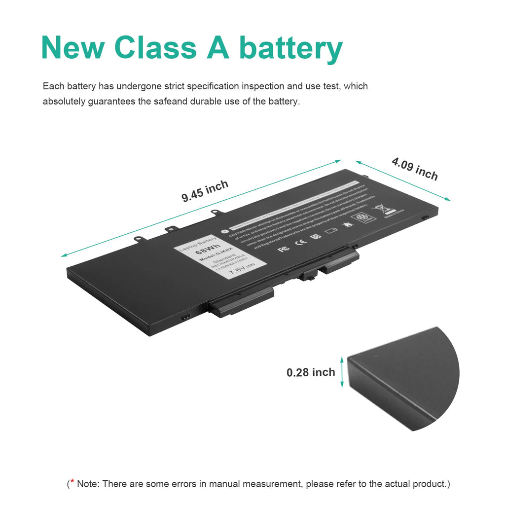 GJKNX 68Wh Battery for Dell LATITUDE 5480 5580 5490 5590 E5280 E5288 E5480 GD1JP