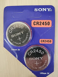 2 pc Sony CR2450 3V Lithium Coin Battery Sony CR 2450 (Expire 2034)