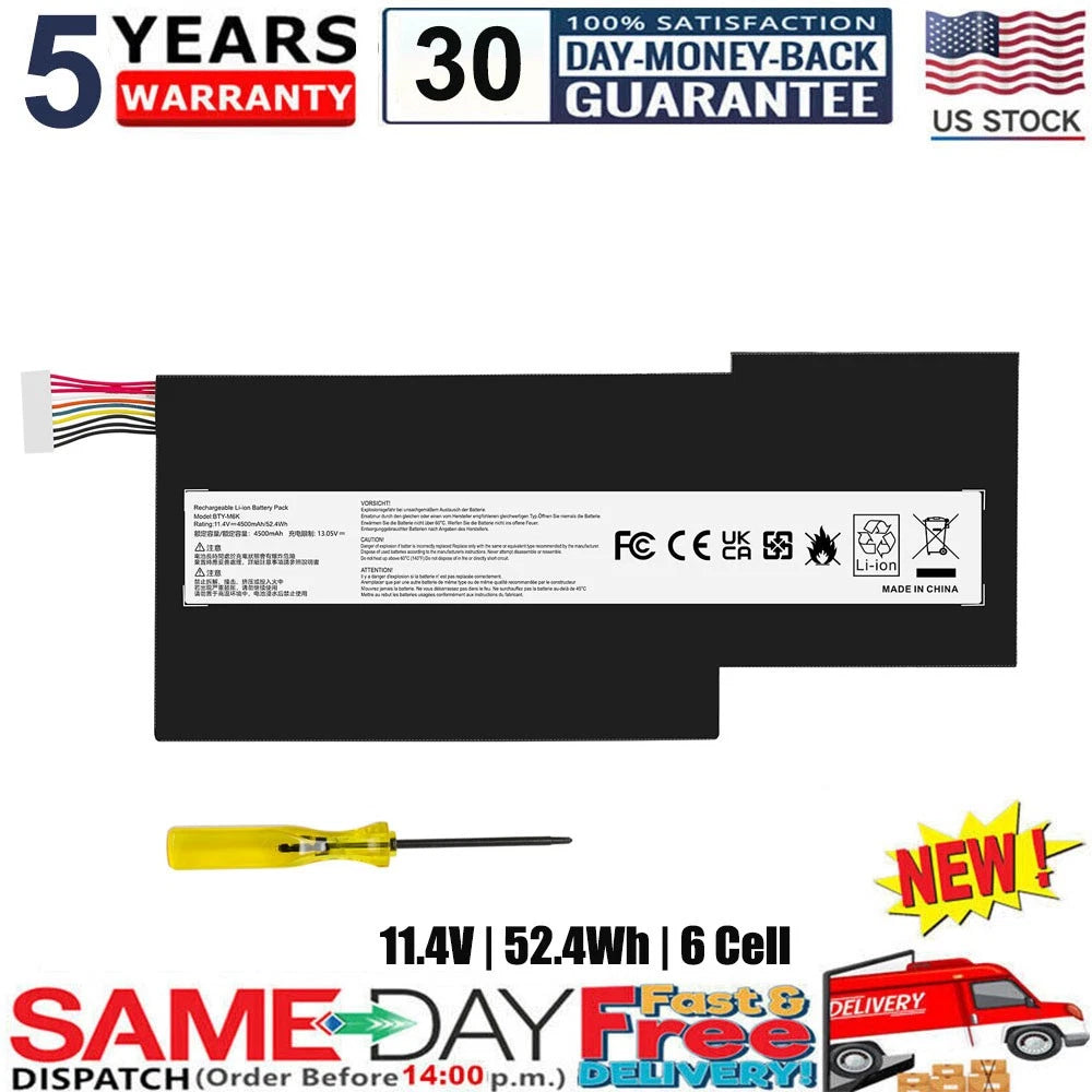 ?BTY-M6K Battery for MSI GS63VR 7RG Stealth Pro MS-17B4 MS-16K3 MS-16W1 MS-16R4