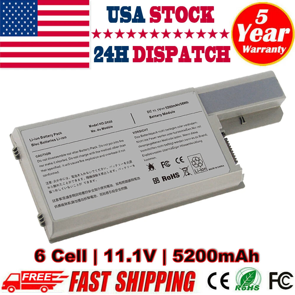 6 Cell Battery For Dell Latitude D820 D830 D530 D531 D531N M65 DF192 CF704 YD623
