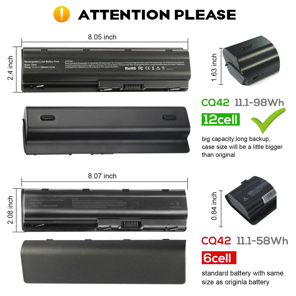 6/9/12 Cell Battery Charger for HP MU06 MU09 SPARE 593554-001 593553-001 CQ42