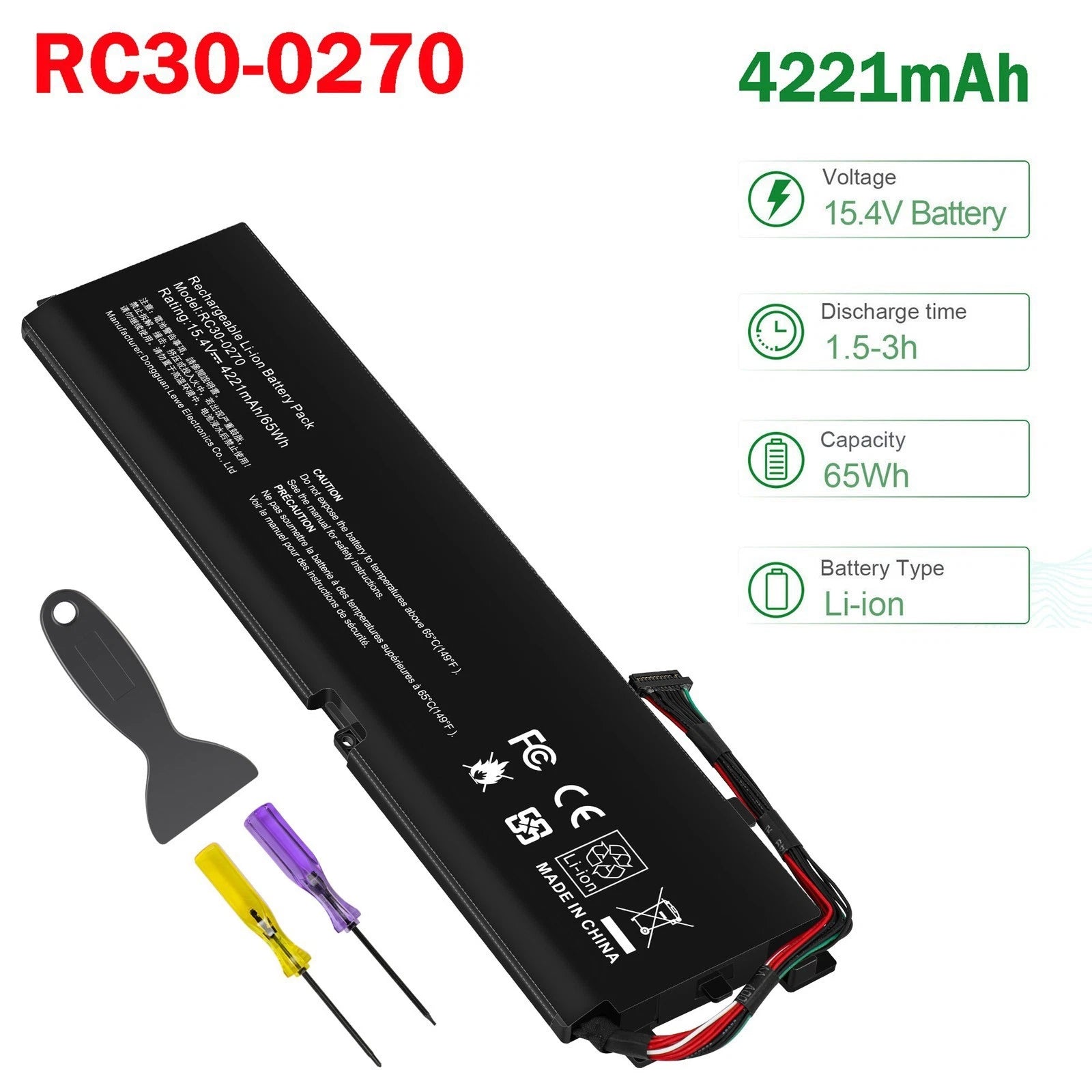 ??Battery RC30-0270 For Razer Blade 15 2018 2019 RZ09-0270 RZ09-0300 15.4V 65Wh