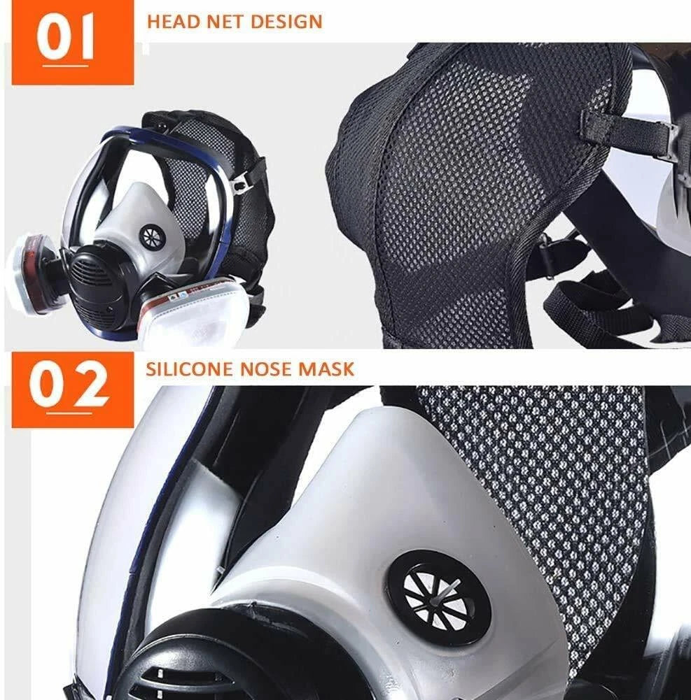 17 in 1 Full Face Gas Mask Painting Spraying Respirator Facepiece For 6800 Large