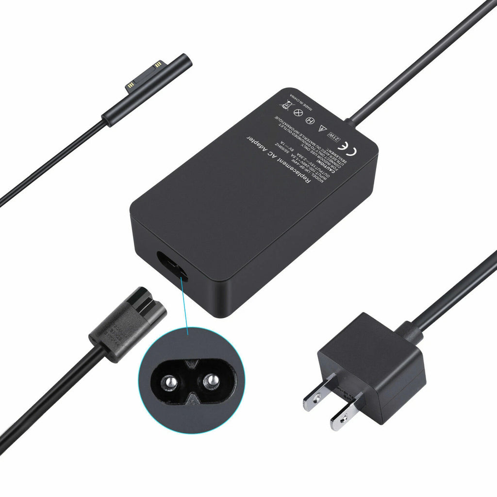 For Microsoft Surface Pro 3 4 5 6 Go 1/2 Book AC Adapter Charger 44W US