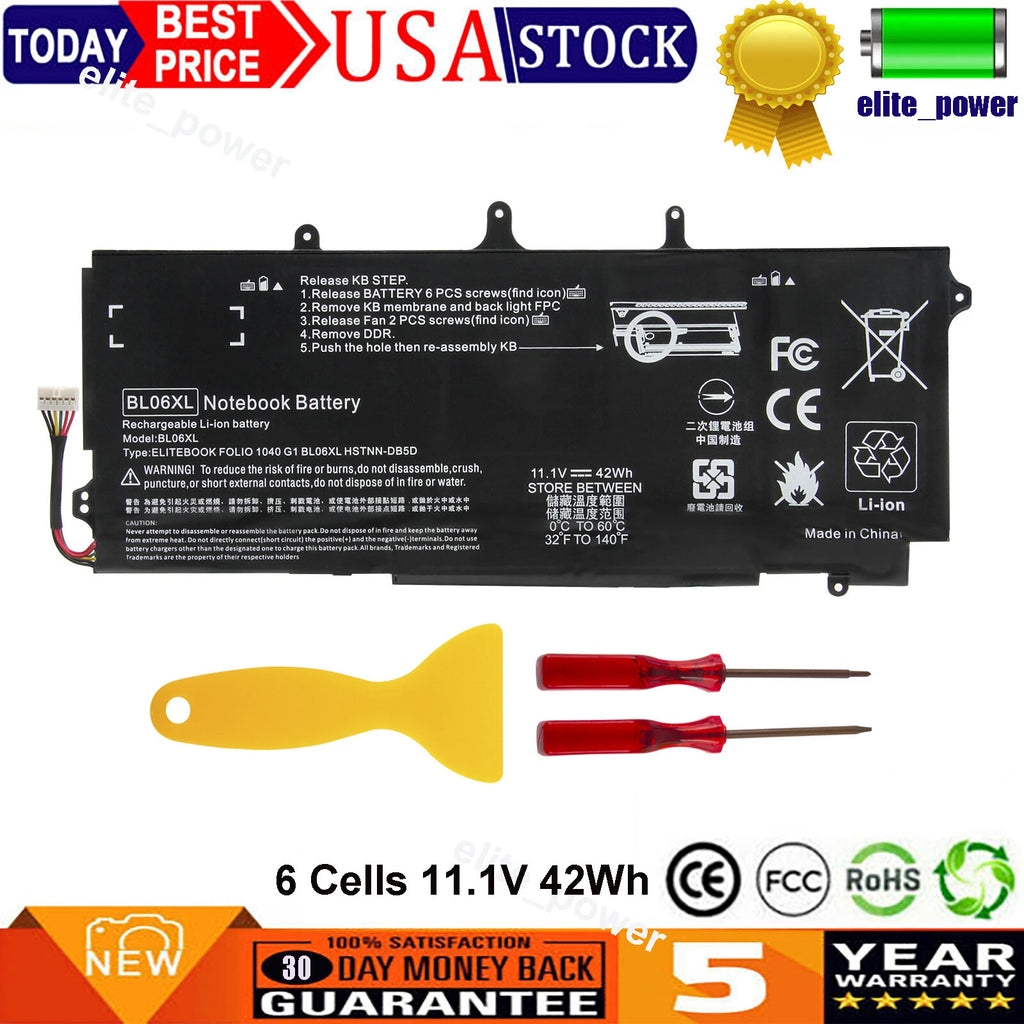 BL06XL BL06042XL Battery For HP EliteBook Folio 1040 G0 G1 G2 722236-171 42Wh US
