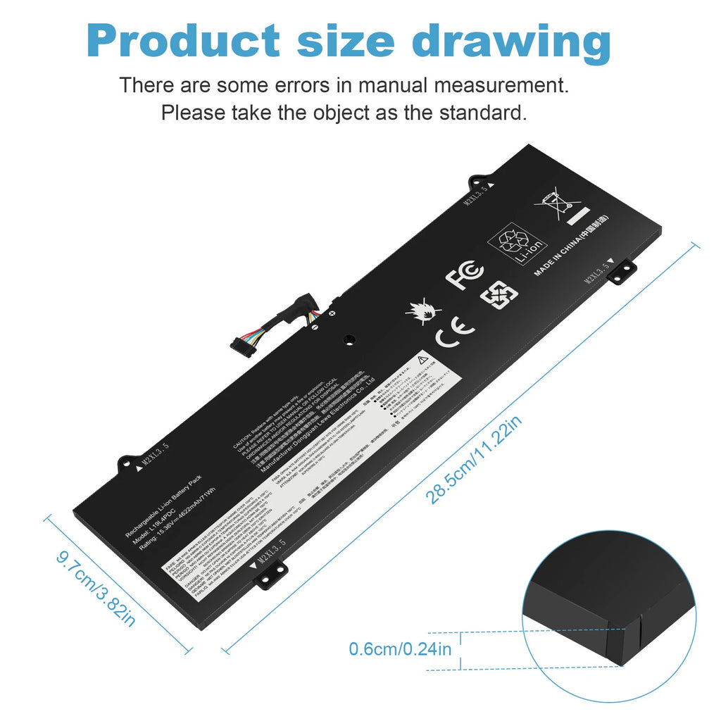 Battery For Lenovo Ideapad Yoga 7i 7-14ITL5 7-14ARB7 L19C4PDC L19M4PDC L19L4PDC