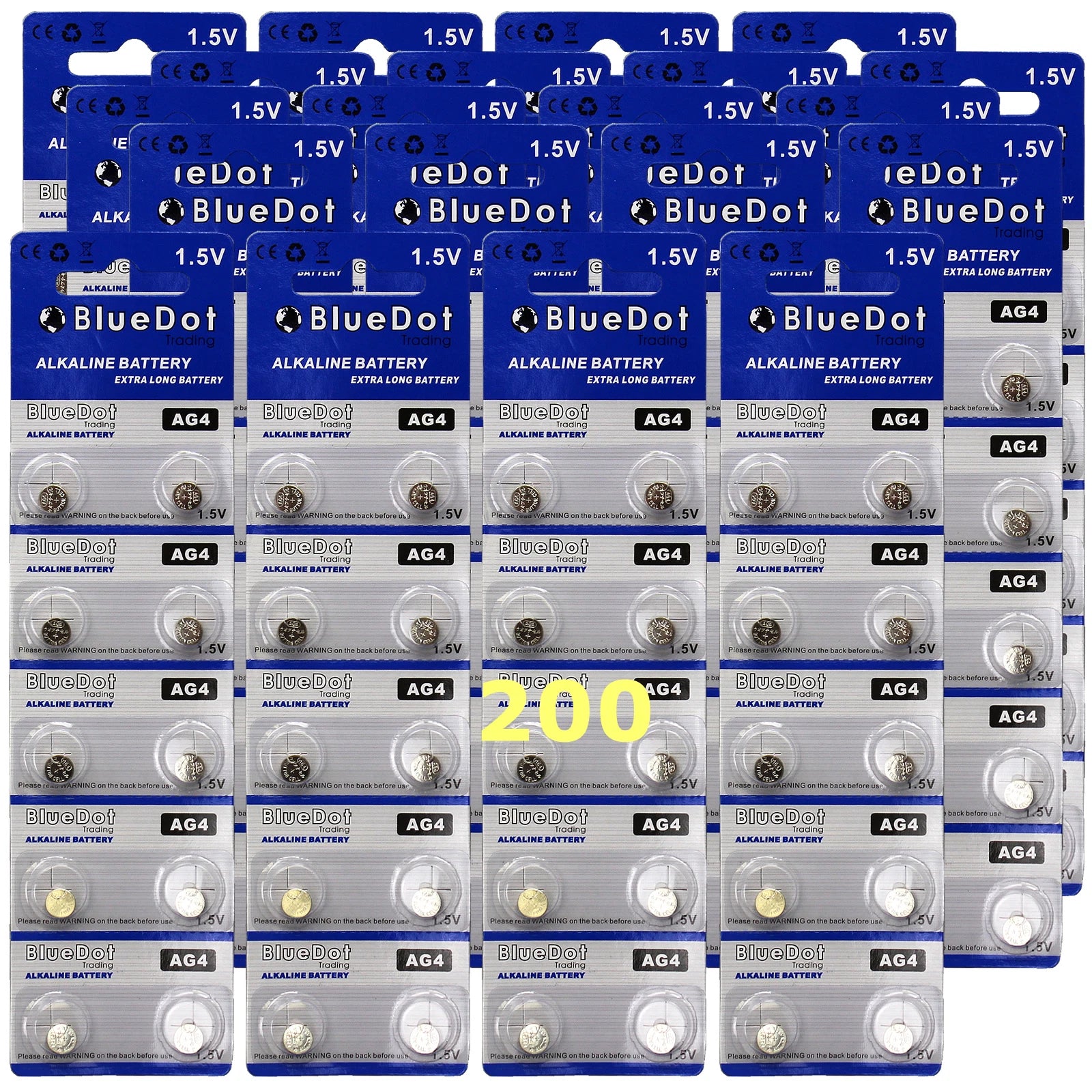 US SELLER ~ 200 AG4 SR626 377A SR626SW LR626 Alkaline battery RETAIL PACK FreeSH