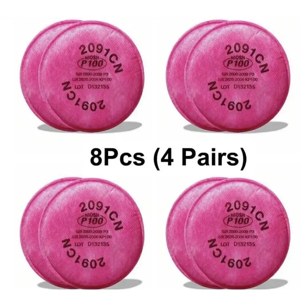 8PCS 2091 P100 Replacement Particulate Filters Respirator for6000 6200 6800 7000