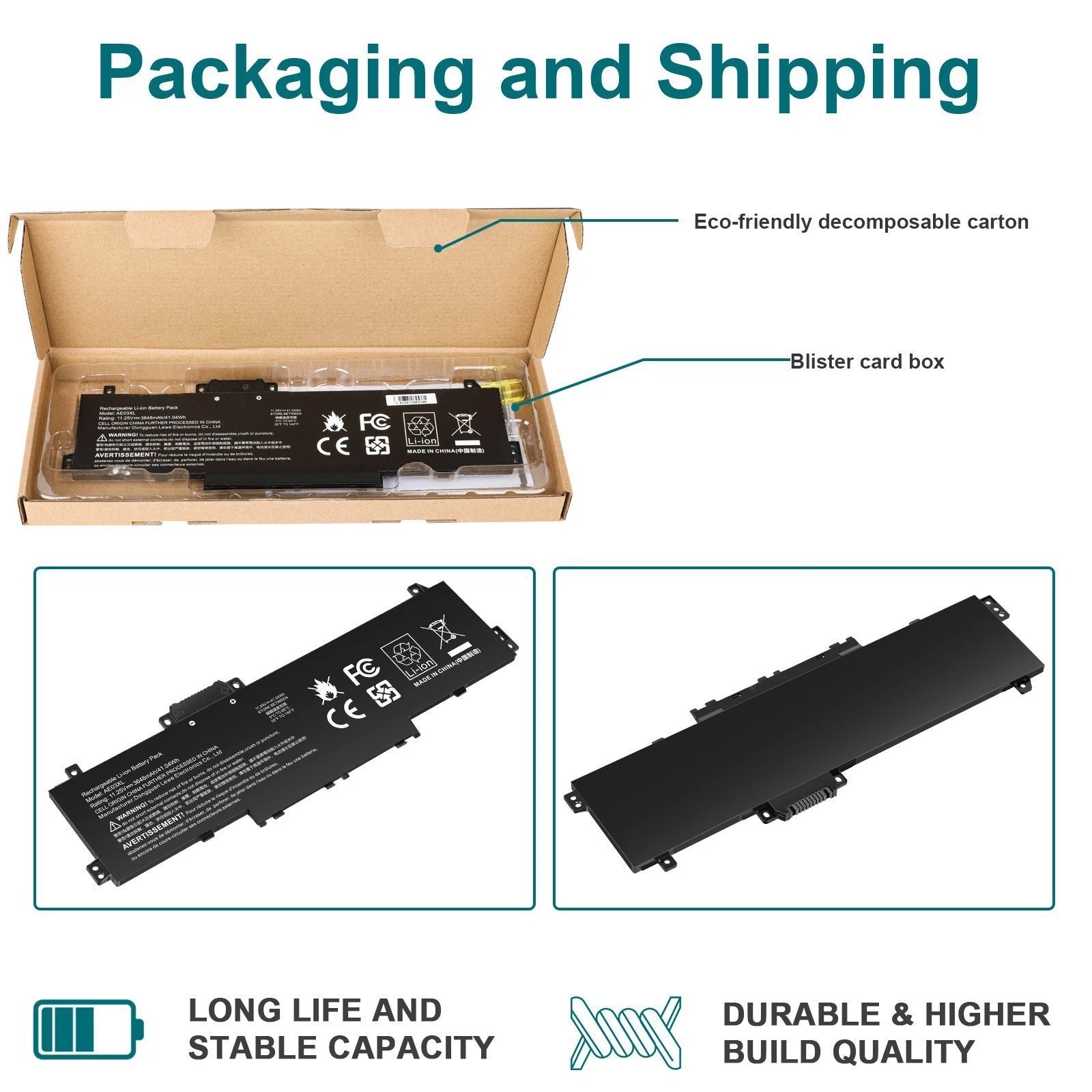 AE03XL Battery For HP 240 250 255 G10 14-EP 14-EE N21969-005 TPN-DB1N 41.04Wh US