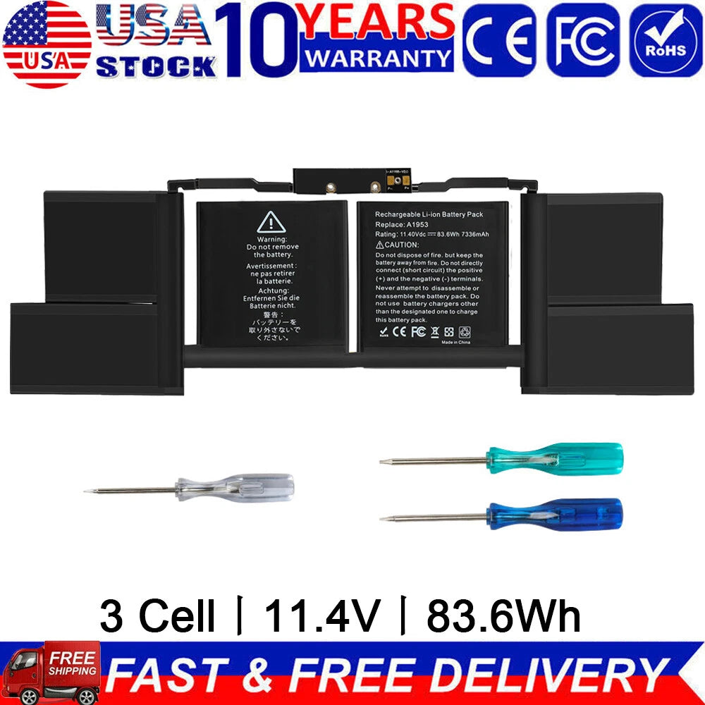 A1953 Battery for Apple MacBook Pro 15" inch A1990 Mid 2018 2019 MV902