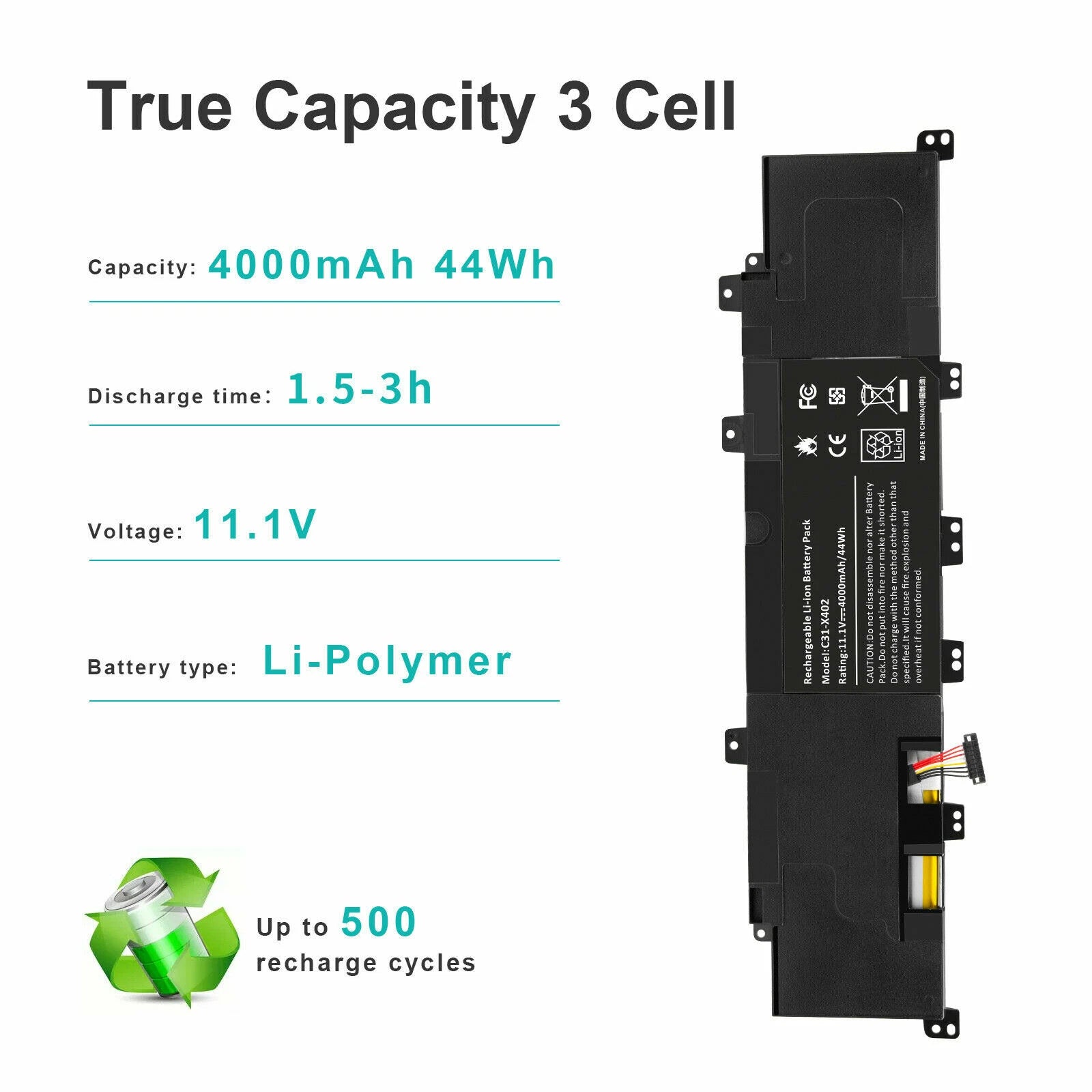 C31-X402 44Wh Battery for Asus VivoBook S400 S400C S400CA S400E S300 S300C S400C