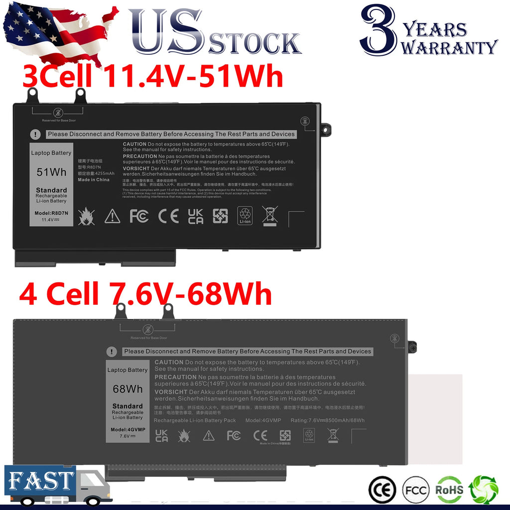 R8D7N 4GVMP Battery for Dell Precision 3540 M3540 Latitude 5400 5410 5500 5510