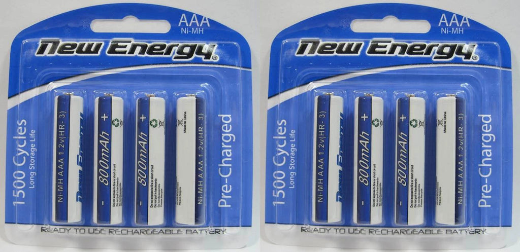 8 x AAA 800mAh 1.2V Ni-MH Rechargeable Batteries New Energy