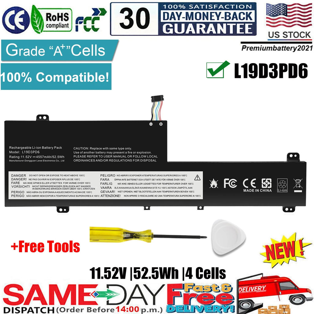 ?L19L3PD6 L19C3PD6 Battery for Lenovo Flex 5-15IIL05 5-14IIL05 L19M3PD6 L19D3PD6
