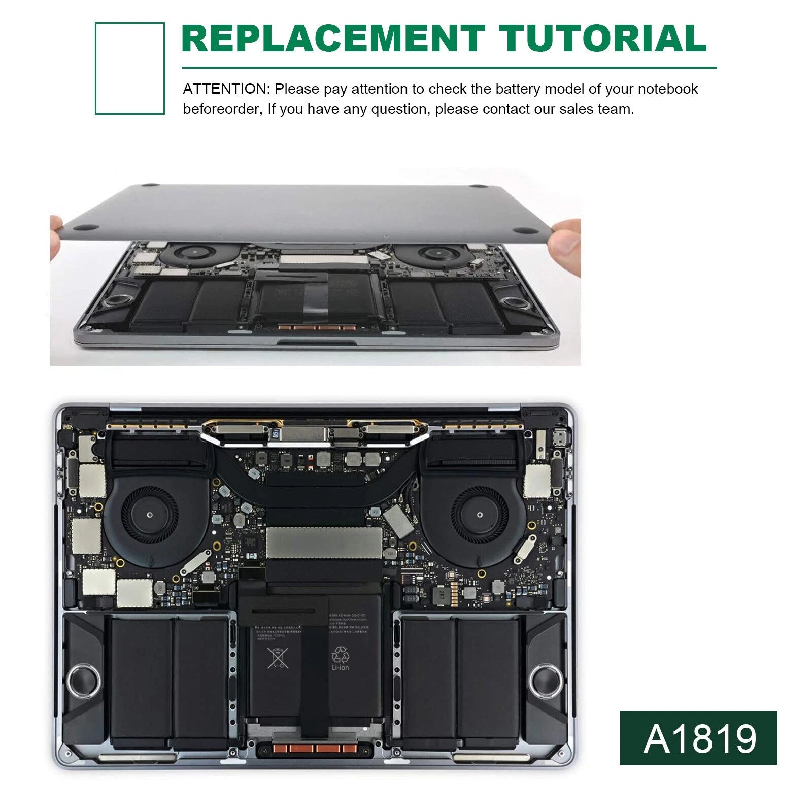 A1819 Battery For Apple MacBook Pro 13"A1706 Late 2016, Mid 2017 EMC 3071 A1706