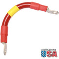 1/0 Red Battery Interconnect Cable 8" with 3/8" Lugs ASSEMBLED IN USA