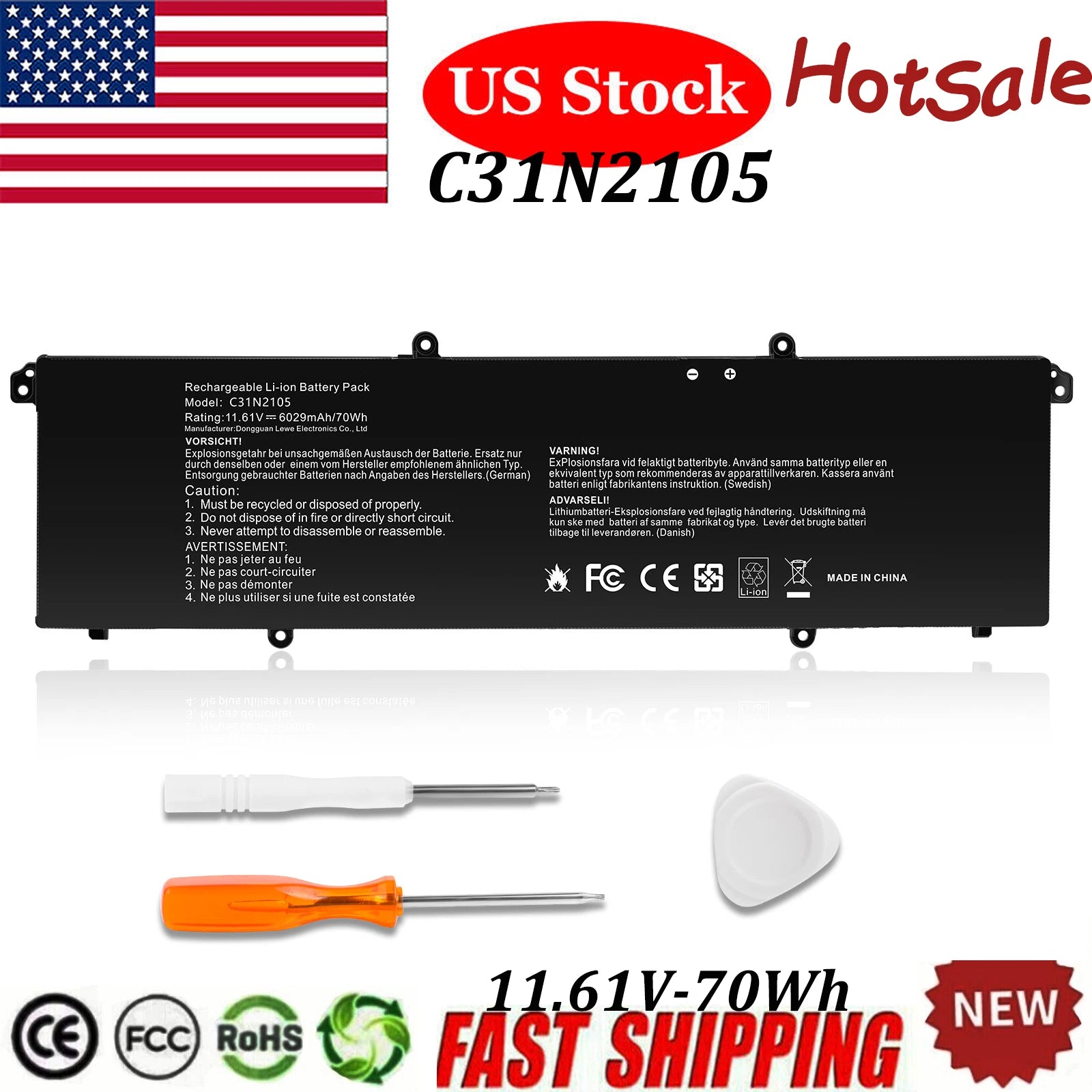 C31N2105 70Wh Laptop Battery for Asus Vivobook K3502Z K3402Z 0B200-04140000