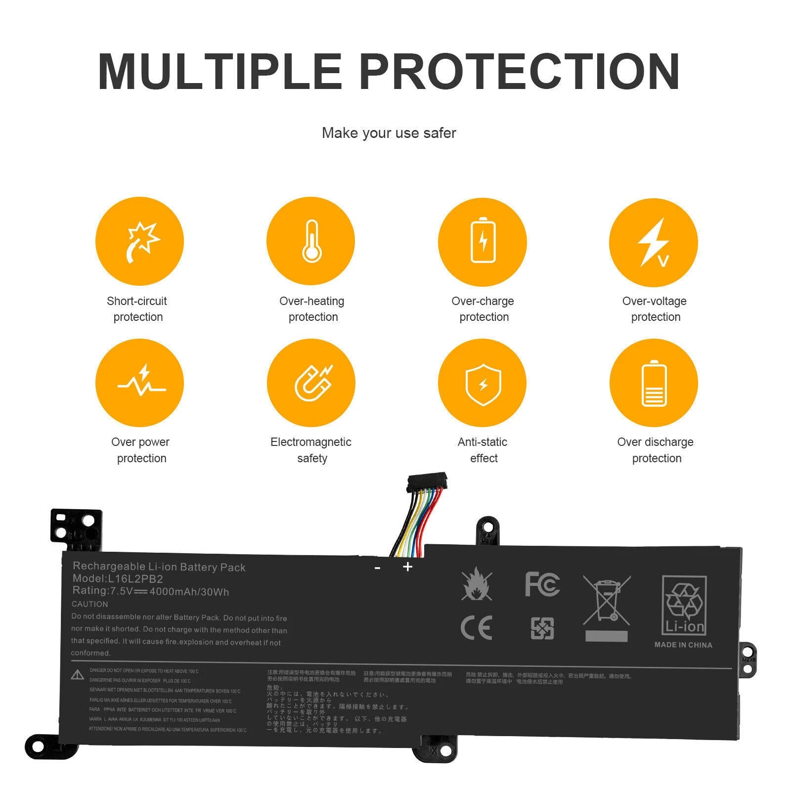 Battery For Lenovo Ideapad 320 330 L16L2PB2 L16L2PB3 L16M2PB1 L16S2PB2 L16C2PB2