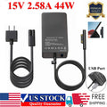 For Surface Pro 4 / 3 Power Adapter Charger 44W 15V 2.58A Model 1625 MS19 +Cord