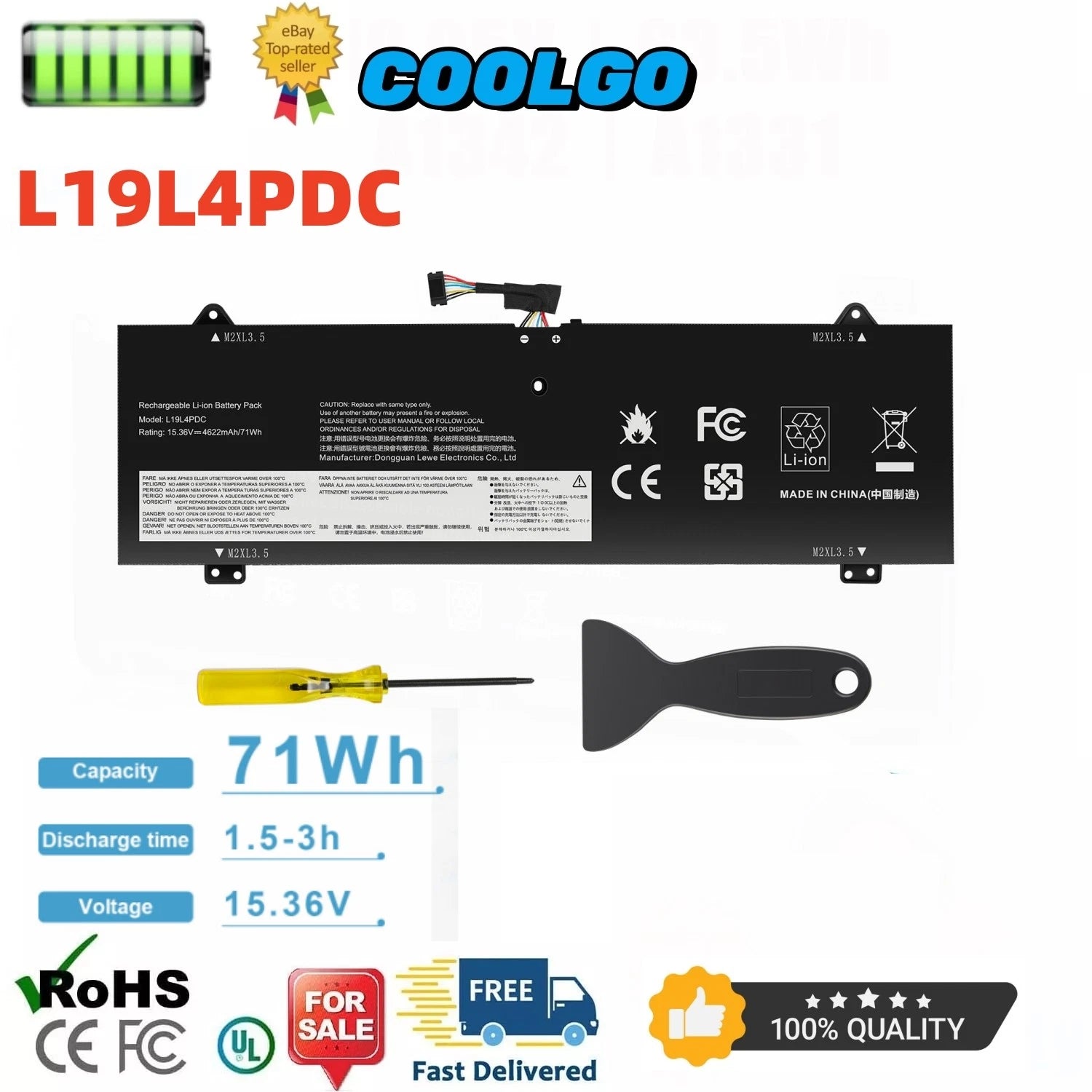 ?L19L4PDC L19C4PDC L19M4PDC Battery For Lenovo Ideapad Yoga 7i 7-14ITL5 7-14ARB7