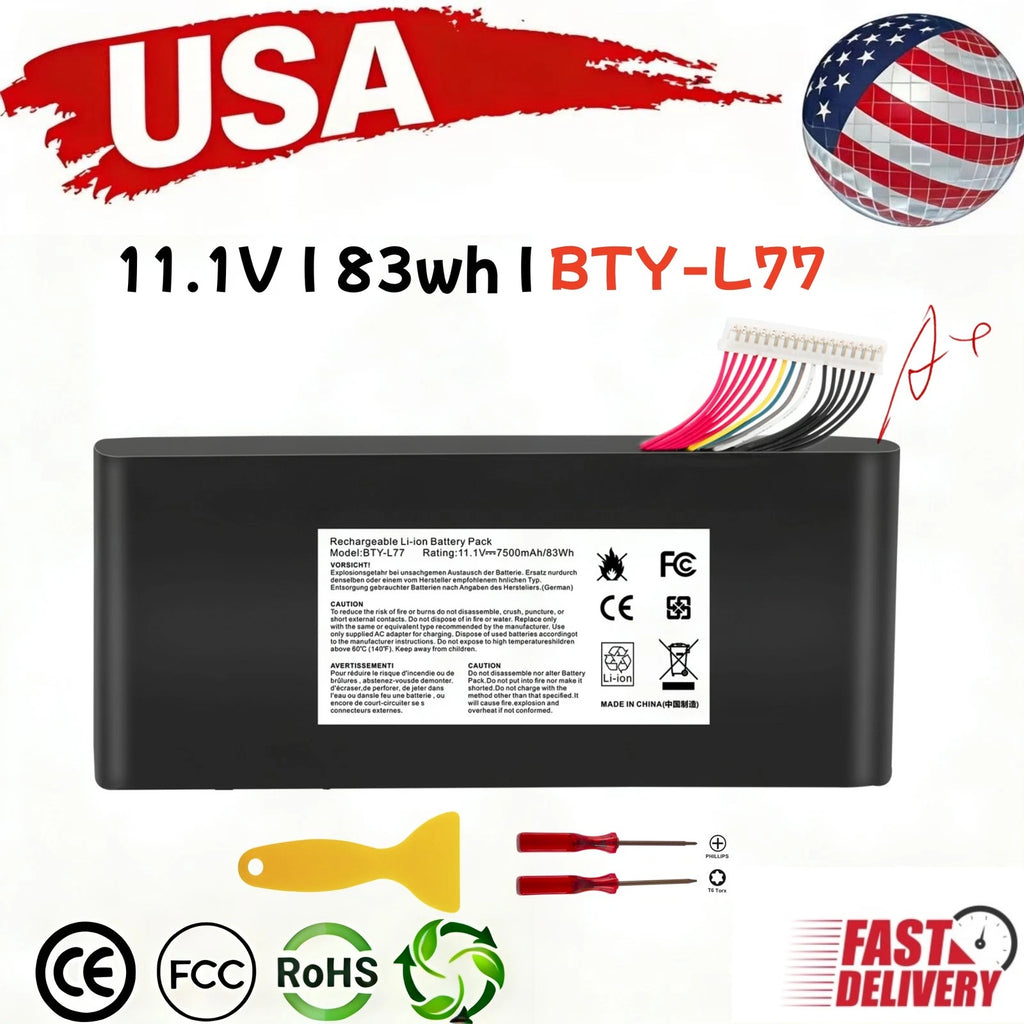 BTY-L77 battery for MSI-GT72 2QD GT72S 6QF GT80 2QE GT80S WT72 MS-1781 MS-1783